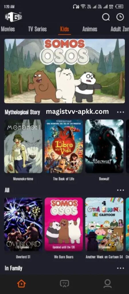 Magis tv apk interface 1