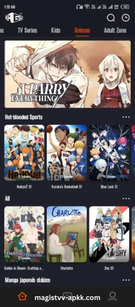 Magis tv apk interface 8